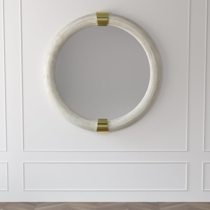 Choker Inspired Bone Inlay Mirror - ipse ipsa ipsum