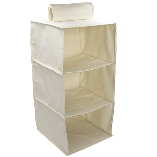 Cotton Canvas 3 Level Storage Shelf - ipse ipsa ipsum