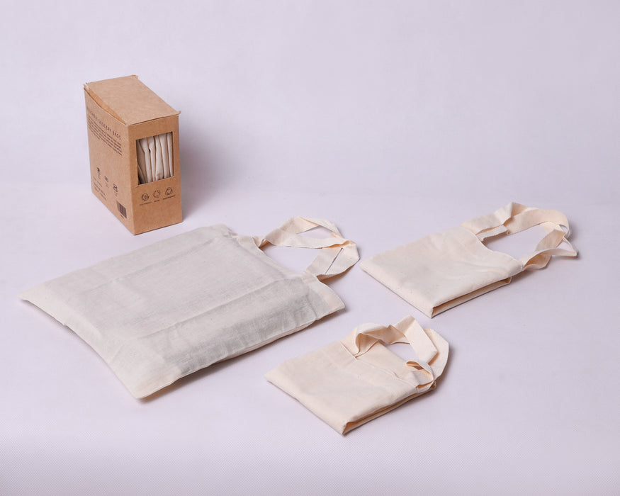 Organic Cotton Grocery Bags Set of 12 - ipse ipsa ipsum