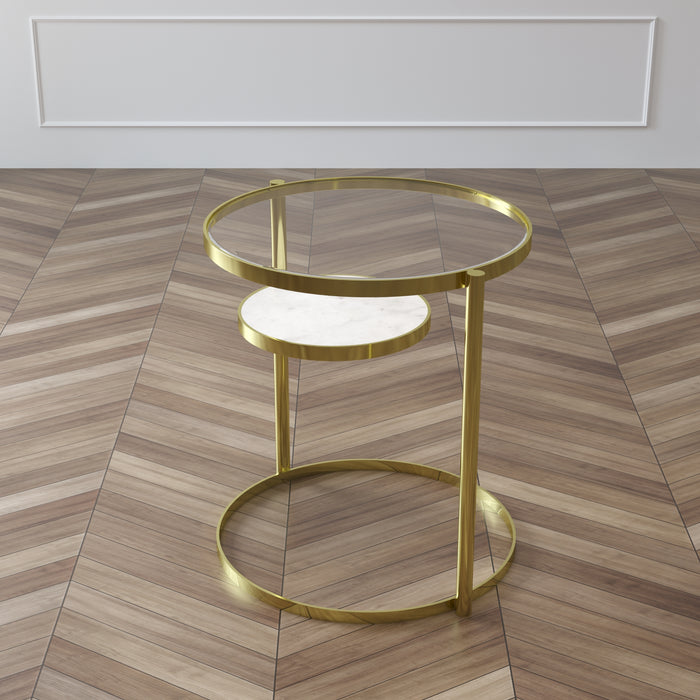 Kay Poh White Marble Side Table - ipse ipsa ipsum