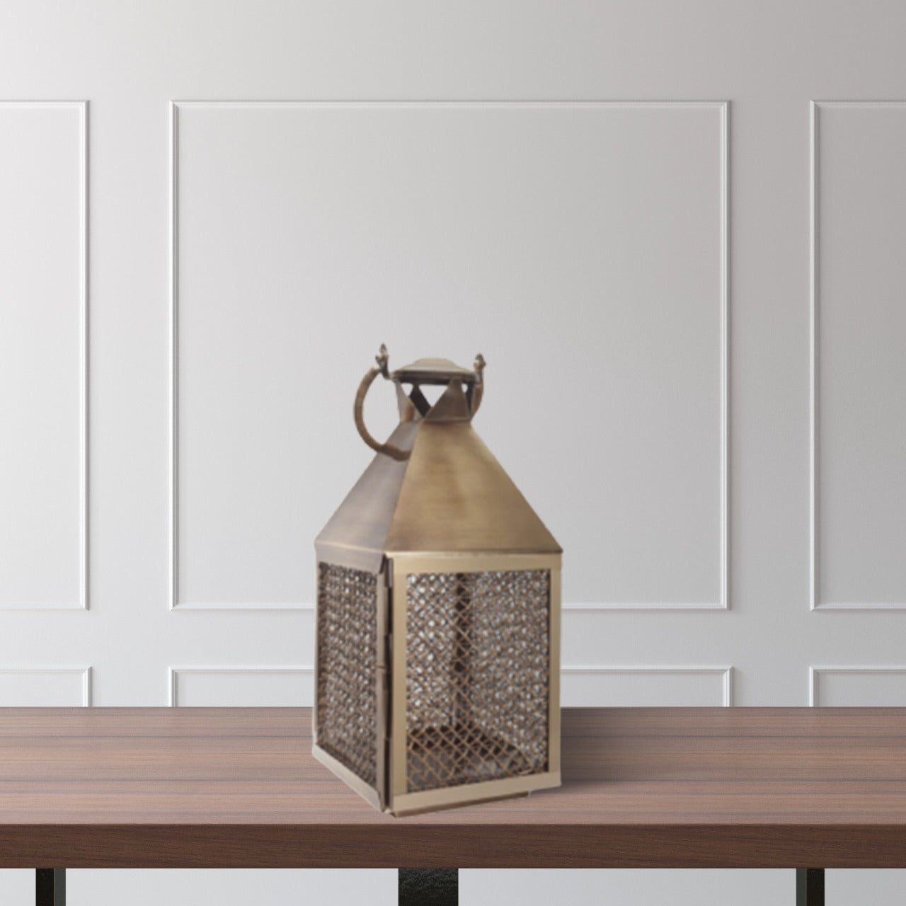 Square Club Metal Rattan Lantern - ipse ipsa ipsum