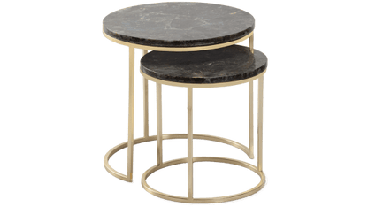 Sentosa Nesting Tables Antique Brass Polished Steel - ipse ipsa ipsum