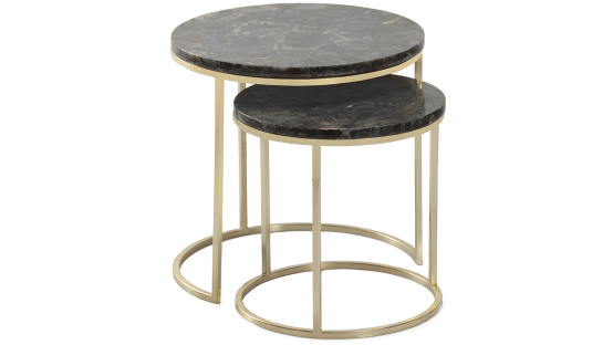 Sentosa Nesting Tables Antique Brass Polished Steel - ipse ipsa ipsum