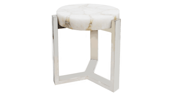 Nicholas White Quartz Side Table - ipse ipsa ipsum