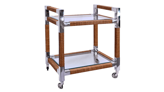 Modern Woven Rattan Trolley - ipse ipsa ipsum