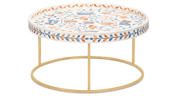Armenian Bone Inlay Round Coffee Table - ipse ipsa ipsum