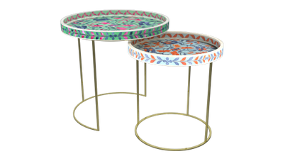 Armenian Street Bone Inlay Nesting Tables - ipse ipsa ipsum
